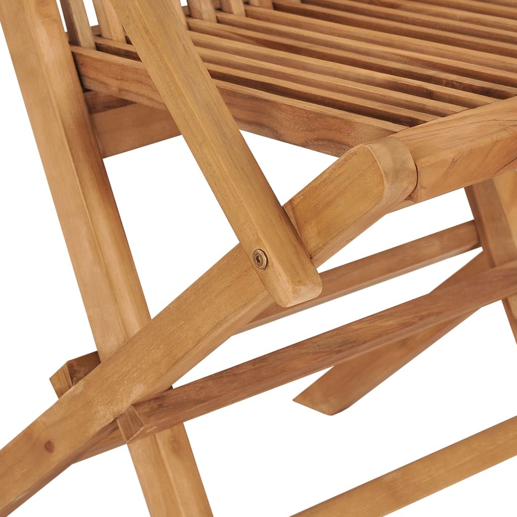 Folding Patio Chairs 4 pcs Solid Teak Wood