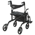 2 in 1 Rollator Walker & Transport Chair for Seniors, Folding Rolling Walker Wheelchair Combo & Footrests, Lightweight Aluminum Mobility Walker with Adjustable Handle, All Terrain Wheels, 300LBS
